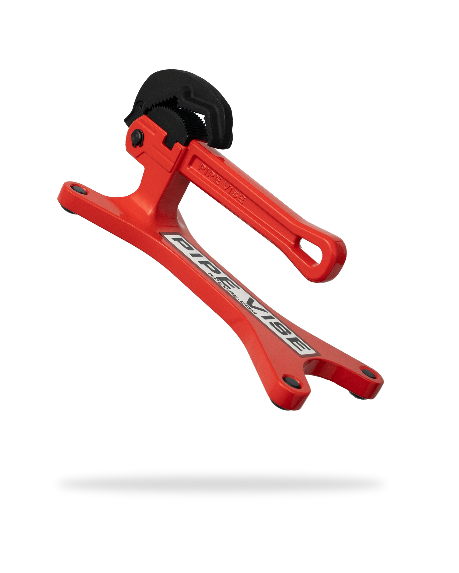 HFS Forged Pipe Vise – Hinged Style For 1/8 To 1-1/2 Inch Pipes, Red, Heavy Duty For Cutting & Threading